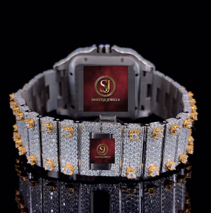 Reloj de Lujo con Diamantes Moissanite de Alta Calidad, Acero Inoxidable, Cuadrado, 42mm, Analógico, Mecánico, Unisex, Correa de Moda, GPS, Alarma, Metal - Product Image 2