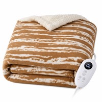 Couverture chauffante électrique Queen Size 220V Prise EU Lit double Flanelle Sherpa 10 réglages de chaleur Lavable en machine