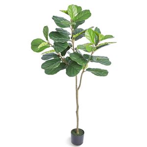 Ficus Lyrata Artificiale Realistico da 6 Piedi in PE, Anti-Ribaltamento, a Bassa Manutenzione, per Matrimoni - Product Image 1
