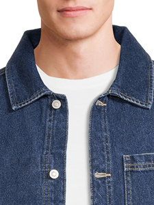Men's New Fashion 100% Cotton <b>Denim</b> <b>Jacket</b> in Dark Blue High Street Style for Winter <b>Denim</b> <b>Jacket</b> with <b>Custom</b> Logo Design - Product Image 5