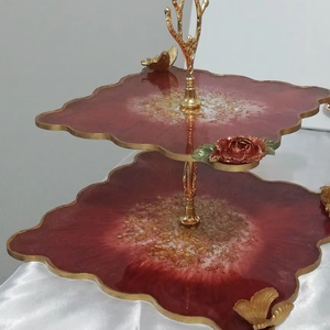 Support à gâteau élégant en résine pour table à manger, vaisselle et décorations de table élégantes pour fêtes - Product Image 4