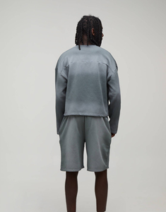 Men’s Oversized Sweatshirt & Knee Length Shorts <b>Set</b> Premium Cotton Fleece Tracksuit Co-Ord <b>Set</b> Knee Length Shorts <b>Set</b> Casual - Product Image 2