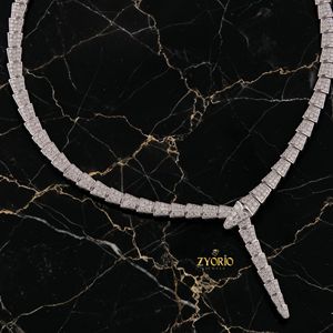 Luxury Geometric Diamond Lariat <b>Necklace</b> for Women White Gold <b>Statement</b> Jewelry American European Designer Bridal Fashion Neckla - Product Image 4