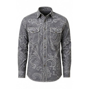 FRC3916 Flame Resistant Printed Plaid Loose Fit Sewing Work <b>Shirt</b> for Industrial & Construction Workers - Product Image 2