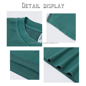 Venta al por mayor de fábrica personalizada cuello grueso Camiseta de algodón blanco caja sólida camiseta en blanco hombres negro boxy fit camiseta - Product Image 3