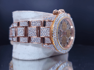 Montre-bracelet unisexe VVS Bustdown ETA Quartz en acier inoxydable, style affaires et sport, analogique, entièrement sertie de moissanite, cadran en verre glacé - Product Image 3