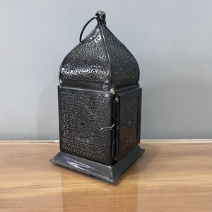 Mini Moroccan Iron <b>Lantern</b> with <b>Black</b> Finish for Home Decoration - Product Image 2