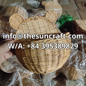 Wholesale Cute Pear Rattan Kids Wall <b>Basket</b> Handwoven Furniture <b>Wicker</b> <b>Hanging</b> Storage Pocket Boho Kids Nursery Room - Product Image 6