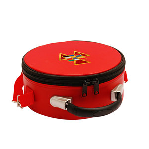 Étui de transport pour casquette de couronne en similicuir rouge du Haut Prêtre du Rite Royal Maçonnique - Product Image 1