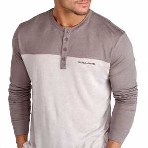 Oneten Apparel <b>Men's</b> Color Block <b>Long</b> <b>Sleeve</b> <b>Henley</b> Shirt - Product Image 4