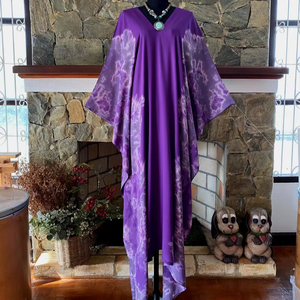 Vestido Caftán de Rayón con Estampado Abstracto Boho Shibori, Talla Grande, Corte Holgado y Fluido, Traje de Playa para Mujer - Product Image 1