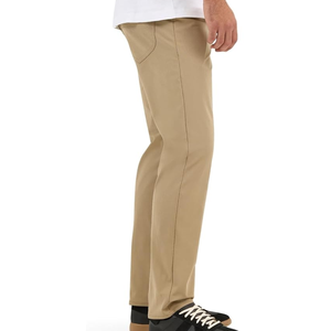 <b>Men</b> Lightweight Mid Waist Casual Chinos Straight Leg Trousers Solid Khaki Pants 100% Polyester <b>Summer</b> for Work Travel Daily Wear - Product Image 3