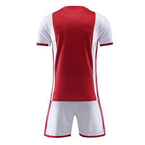 Ensemble d'uniformes de football unisexe rouge et blanc de haute qualité à faible MOQ, manches courtes, col rond, anti-humidité, respirant, écologique - Product Image 2