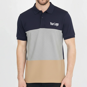 Polo à manches courtes en coton 100 % personnalisé avec logo, color block, respirant, écologique, séchage rapide, avec poche, idéal pour l'été – Grande Vente - Product Image 4