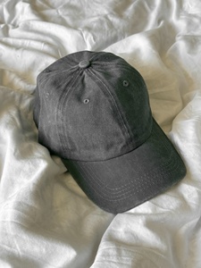 Custom Washed Cotton 6 Panel Dad Hat Vintage Washed <b>Black</b> Unstructured <b>Baseball</b> <b>Cap</b> - Product Image 2