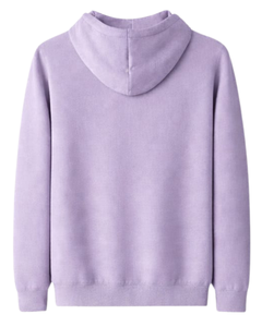 เสื้อฮู้ดผู้หญิงสีลาเวนเดอร์ ผ้าฝ้ายฟลีซ ปักลายดอกไม้ รับทำโลโก้ตามสั่ง โรงงานผลิตแบบ OEM ODM ขายส่งจำนวนมาก - Product Image 5