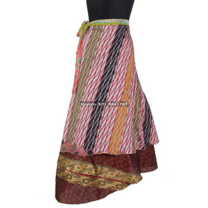 Falda Larga Reversible Mágica para Playa, 2 Capas, de Seda, Estilo Sari, para Noche, Disponible en Línea - Product Image 4