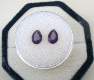 Par de Gemas Naturales de Amatista Africana en Forma de Pera, Facetadas, 7x5mm, Certificadas por Terceros, Verdes, para Joyería - Product Image 1