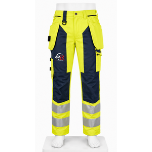 ORVO Sports Unisex High Visibility Breathable CE Certified <b>Work</b> <b>Cargo</b> Pants Orange Reflective Safety Tool Pockets Abrasion - Product Image 5