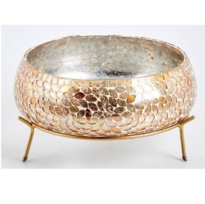 Bol de service en métal finition or pour chocolat, fruits secs, fruits confits – Qualité supérieure, nouvelle arrivée, design artisanal - Product Image 1