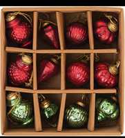 Boules de Noël en verre craquelé, ensemble de 12 décorations pour arbre de Noël