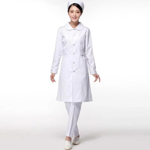 Women Medical <b>Scrub</b> Set Blue V-Neck Top With Pockets And Matching Pants Hospital Uniforms For Nurses Polyester Woven Fabric - Product Image 2