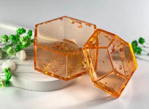 กล่องใส่เครื่องประดับเรซิ่นลายดอกไม้ตกแต่งทำมือ กล่องเก็บของจุกจิกขนาดเล็ก กล่องของขวัญเครื่องประดับเรซิ่นแบบกำหนดเอง - Product Image 4