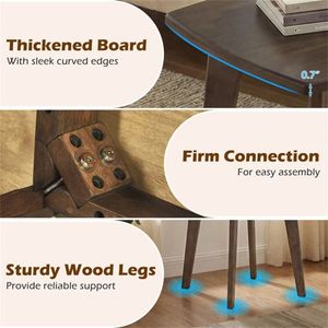 Tavolino Quadrato in Legno Massello di Gomma con Finitura Noce da 17 Pollici, Elegante Tavolino d'Appoggio per Camera da Letto o Soggiorno - Product Image 6