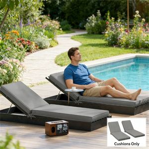 Cuscino di Ricambio per Sedia da Giardino in Due Pezzi, Grigio, per Esterni (Solo Cuscino) - Product Image 1