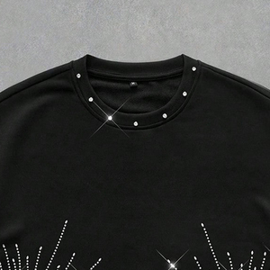 Camiseta de Manga Corta para Hombre, Diseño Nuevo, Color Marrón, Estampado Personalizado, Corte Holgado, Algodón, Diseño con Pedrería, Estilo Urbano, Casual, Verano - Product Image 3