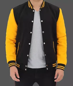 Classic Pattern-Decorated Men's Varsity Jacket <b>Athletic</b> Fit Comfortable Warm Fall Winter College or Sports Fashion Outerwear - Product Image 4