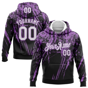 Sudadera con Capucha para Hombre, Diseño 3D, Estilo Grunge, Deportiva, Negra y Blanca, con Costuras Personalizadas, Venta Directa de Fábrica - Product Image 1