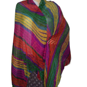 Elegant Chiffon Tie Dye Scarf Lightweight Soft Fashionable Women’s Neck <b>Wrap</b> Stylish Colorful Printed <b>Shawl</b> for All Seasons - Product Image 3