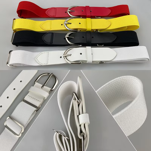 Professional Adjustable Baseball Softball Uniform <b>Belt</b> <b>Elastic</b> PU Leather D-ring Alloy Buckle 1.5" Width Youth Adult - Product Image 4