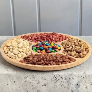 Plateau à fruits secs en bois, plusieurs designs et tailles, plateau de petit-déjeuner, forme ronde, multifonctionnel, logo personnalisé et meilleur prix - Product Image 1