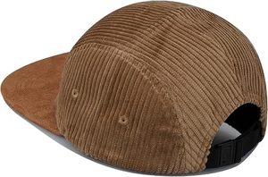 Casquette de baseball unisexe en velours côtelé à cinq panneaux, couleur unie, ajustée, à visière plate, décontractée, pour le printemps et l'automne, vente en gros - Product Image 4