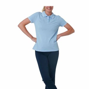 Polo de Manga Corta para Mujer, Color Azul Claro, Tejido Piqué de Algodón, Corte Regular, Modelo 2026, ODM OEM - Product Image 4