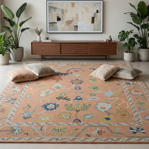 Alfombra de Lana de Lujo Tejida a Mano con Diseño Floral Clásico, Pelo Plano de Grosor Medio, Alfombra Decorativa para Sala de Estar y Dormitorio - Product Image 4