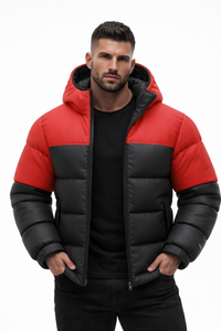 High Quality Men's Premium Solid Zip Hooded Oversize Puffer Jacket Winter <b>Warm</b> Custom Quilted <b>Waterproof</b> Streetwear - Product Image 4