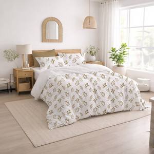 Washed Cotton Duvet Cover <b>Set</b> Soft Cozy <b>Comforter</b> Cover with Pillowcases, Hidden Zipper Corner Ties - Product Image 3