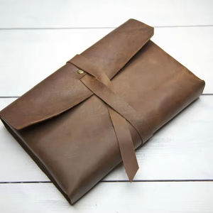 Funda de Cuero Genuino Hecha a Mano de Lujo con Logotipo Personalizado, Fabricante de Fundas para Libros, Funda para Diario Recargable, LBC-0001 - Product Image 1