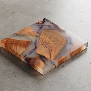 Handmade Wooden Epoxy Resin <b>Coasters</b> Square Shape With Walnut Modern Unique Design Perfect <b>For</b> Tea <b>Drinks</b> Tabletop Accessory - Product Image 1