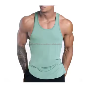 100% Cotton Men's Sporty Quick Dry Tank Tops Sleeveless Gym Training Muscle Custom Printed Tank Top for Men - Product Image 5