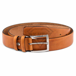 Premium Genuine Leather Men <b>Belt</b> Classic Casual <b>Tan</b> <b>Waist</b> Strap With Metal Buckle Formal Dress <b>Belts</b> Custom Logo Manufacturer - Product Image 1