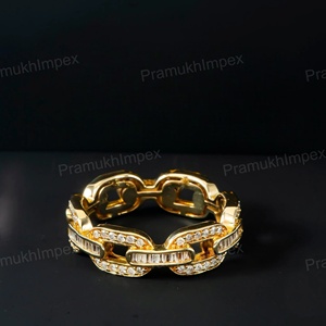 Luxury Customized Moissanite Cuban Link <b>Ring</b> 925 Sterling Silver Iced Out Hip Hop Band Unisex GRA Certified - Product Image 3