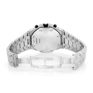 Reloj de Cuarzo de Acero Inoxidable para Hombre, Modelo Hip Hop, con Incrustaciones de Diamantes Moissanite VVS, Correa de 20 mm, Esfera de Cristal - Product Image 5