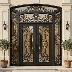 Portes et portails victoriens artisanaux en fer forgé et en verre pour villas et bâtiments de jardin, résistants à l'eau - Product Image 2