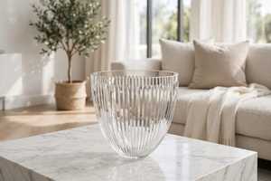Clear Ribbed <b>Glass</b> Votive Holder Round <b>Candle</b> Jar Eco-Friendly Custom Logo Decorative <b>Lantern</b> for Home Wedding Christmas Decor - Product Image 4