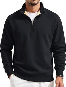 Men Oversized Quarter <b>Zip</b> Knitted Fleece 3D Embroidery Hooded Winter Wear Vintage Casual Streetwear Sweatshirt 300g Long Sleeve - Product Image 2