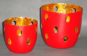 Exclusivos Faroles Metálicos Hechos a Mano con Acabados Envejecidos, Compre Portavelas Metálicos para Velas en Frasco, Juego de 3 - Product Image 3